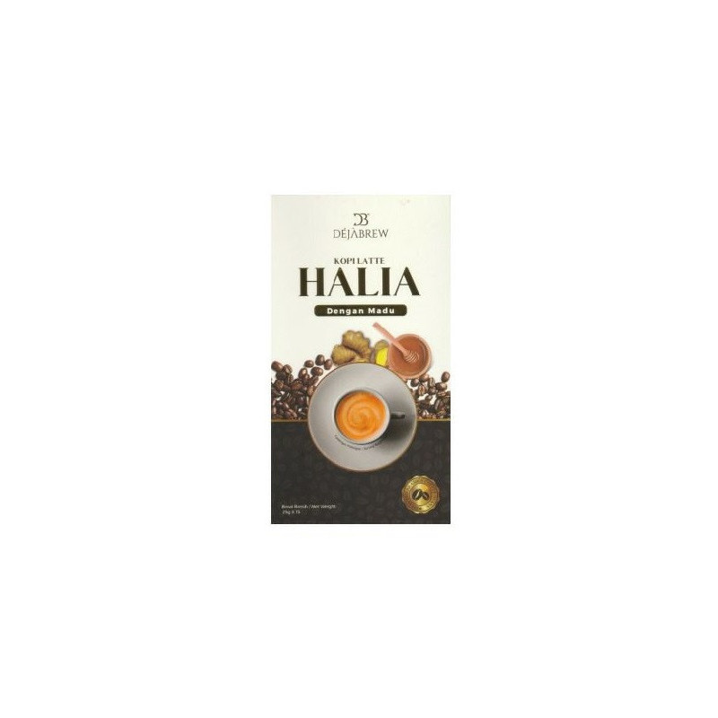 Dejabrew Kopi Halia Latte dengan Madu (1 kotak)
30g x 15 sachet
Kurang manis