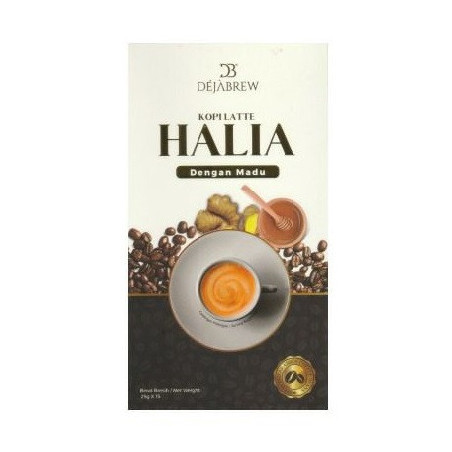 Dejabrew Kopi Halia Latte dengan Madu (1 kotak)
30g x 15 sachet
Kurang manis